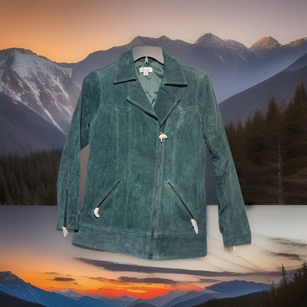 NEW Women’s Denim & Company Swede Leather Jacket Size Small - Picture 1 of 8